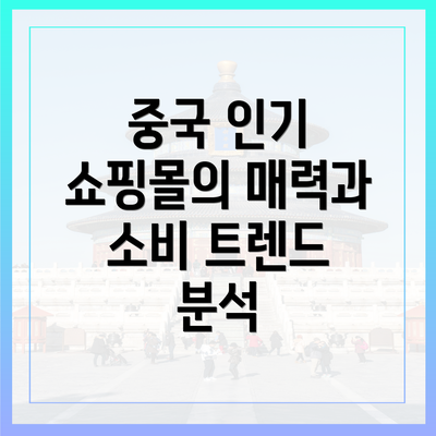 중국 인기 쇼핑몰의 매력과 소비 트렌드 분석