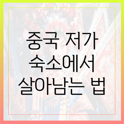 중국 저가 숙소에서 살아남는 법