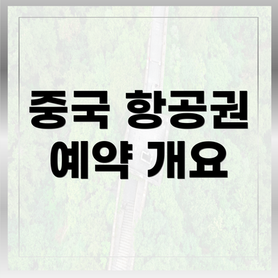 중국 항공권 예약 개요