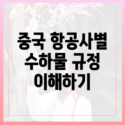 중국 항공사별 수하물 규정 이해하기