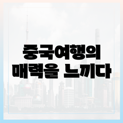 중국여행의 매력을 느끼다