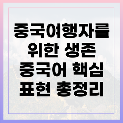 중국여행자를 위한 생존 중국어 핵심 표현 총정리