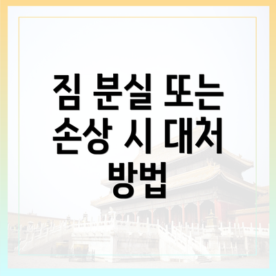 짐 분실 또는 손상 시 대처 방법