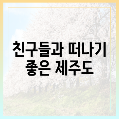 친구들과 떠나기 좋은 제주도