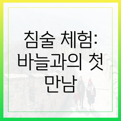 침술 체험: 바늘과의 첫 만남