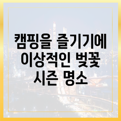 캠핑을 즐기기에 이상적인 벚꽃 시즌 명소