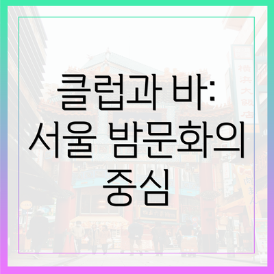 클럽과 바: 서울 밤문화의 중심