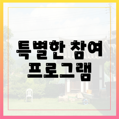 특별한 참여 프로그램