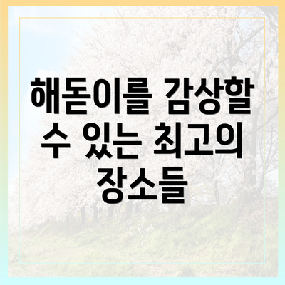 해돋이를 감상할 수 있는 최고의 장소들