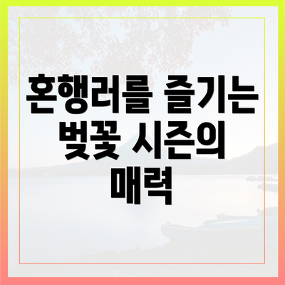 혼행러를 즐기는 벚꽃 시즌의 매력