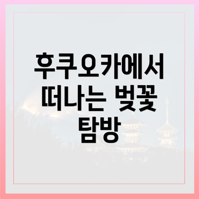 후쿠오카에서 떠나는 벚꽃 탐방