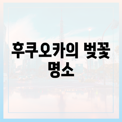 후쿠오카의 벚꽃 명소