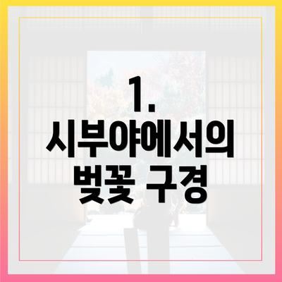 1. 시부야에서의 벚꽃 구경
