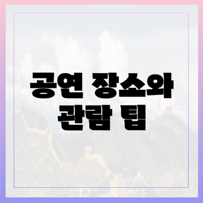 공연 장소와 관람 팁
