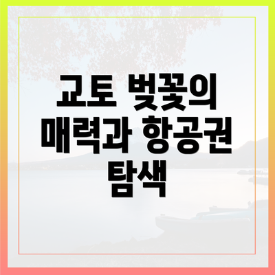교토 벚꽃의 매력과 항공권 탐색