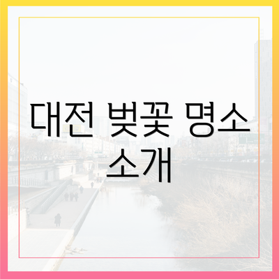 대전 벚꽃 명소 소개