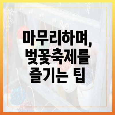 마무리하며, 벚꽃축제를 즐기는 팁