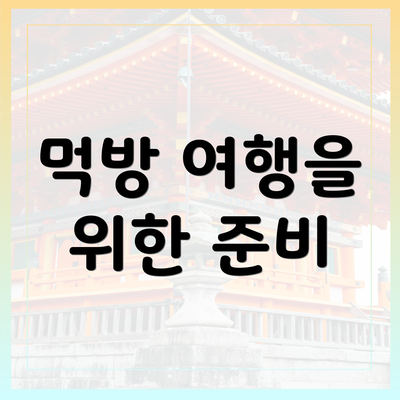 먹방 여행을 위한 준비