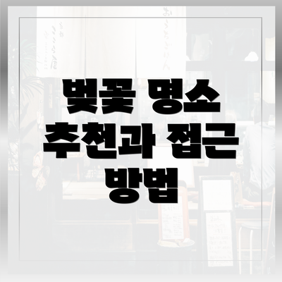 벚꽃 명소 추천과 접근 방법
