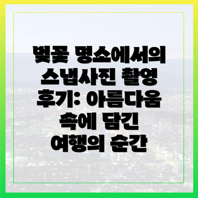 벚꽃 명소에서의 스냅사진 촬영 후기: 아름다움 속에 담긴 여행의 순간