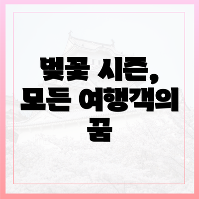 벚꽃 시즌, 모든 여행객의 꿈