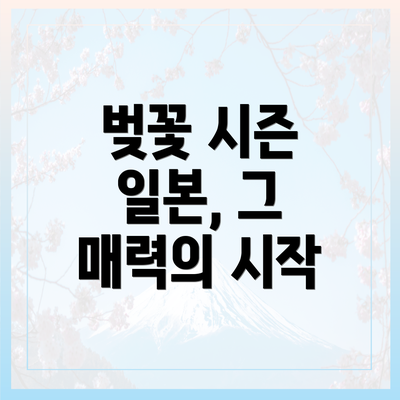 벚꽃 시즌 일본, 그 매력의 시작