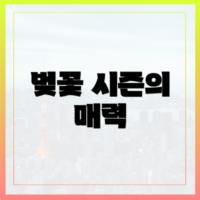 벚꽃 시즌의 매력