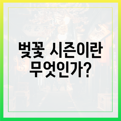 벚꽃 시즌이란 무엇인가?