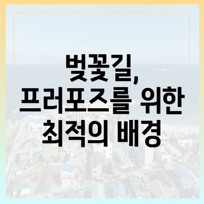 벚꽃길, 프러포즈를 위한 최적의 배경