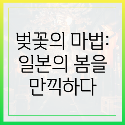 벚꽃의 마법: 일본의 봄을 만끽하다