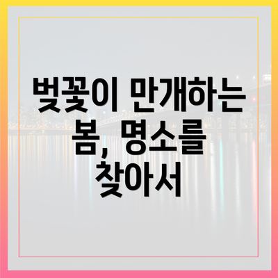 벚꽃이 만개하는 봄, 명소를 찾아서