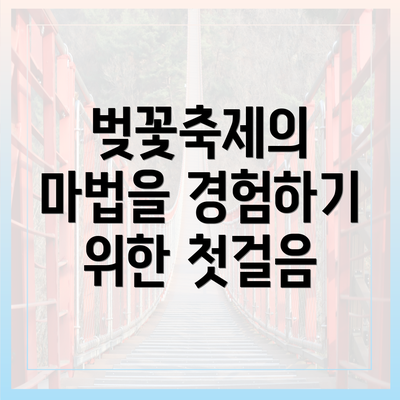 벚꽃축제의 마법을 경험하기 위한 첫걸음