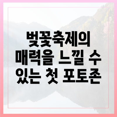 벚꽃축제의 매력을 느낄 수 있는 첫 포토존