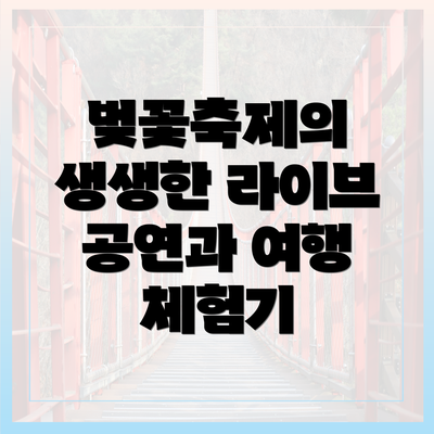벚꽃축제의 생생한 라이브 공연과 여행 체험기