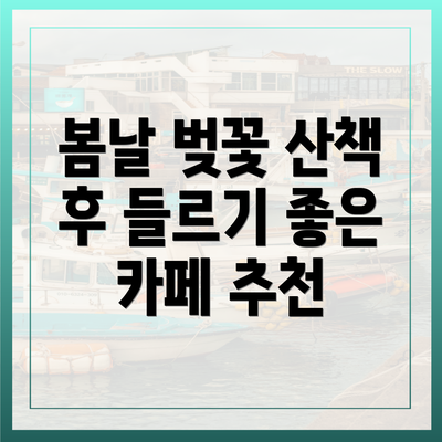 봄날 벚꽃 산책 후 들르기 좋은 카페 추천