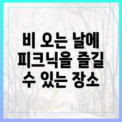 비 오는 날에 피크닉을 즐길 수 있는 장소