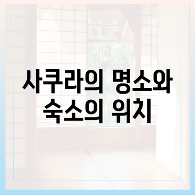 사쿠라의 명소와 숙소의 위치