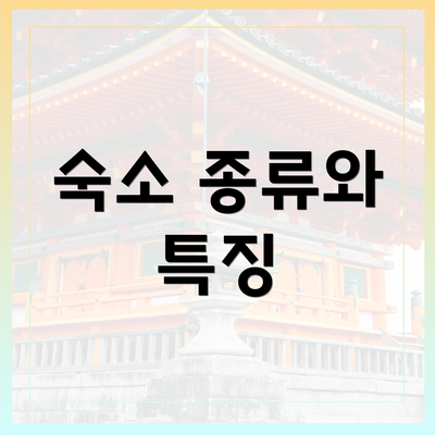 숙소 종류와 특징