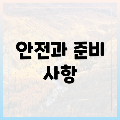 안전과 준비 사항