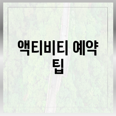 액티비티 예약 팁