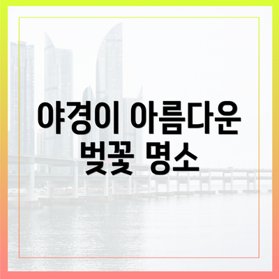 야경이 아름다운 벚꽃 명소