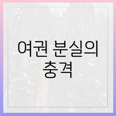 여권 분실의 충격