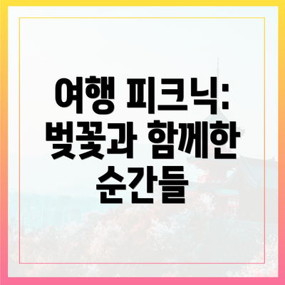 여행 피크닉: 벚꽃과 함께한 순간들