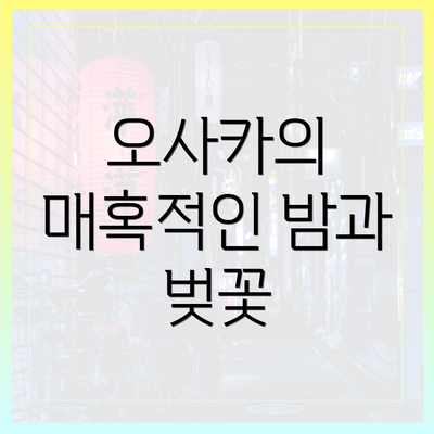 오사카의 매혹적인 밤과 벚꽃