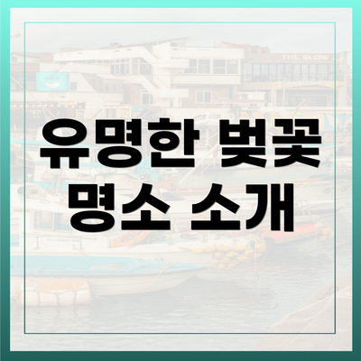 유명한 벚꽃 명소 소개