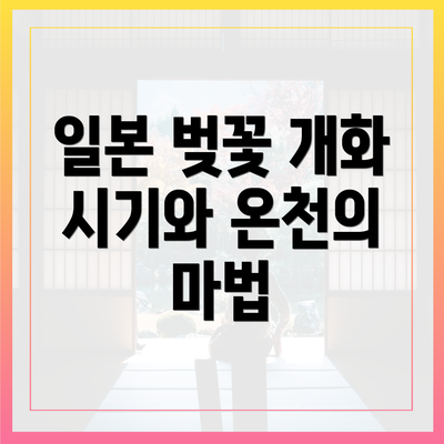일본 벚꽃 개화 시기와 온천의 마법