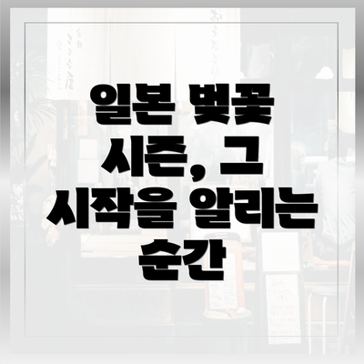 일본 벚꽃 시즌, 그 시작을 알리는 순간