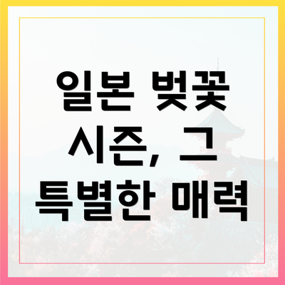 일본 벚꽃 시즌, 그 특별한 매력