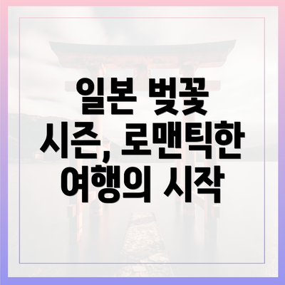 일본 벚꽃 시즌, 로맨틱한 여행의 시작