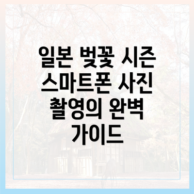 일본 벚꽃 시즌 스마트폰 사진 촬영의 완벽 가이드